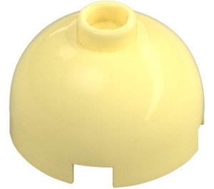 LEGO Bright Light Yellow Brick 2 x 2 Round with Dome Top (with Axle Holder) (3262 / 30367)