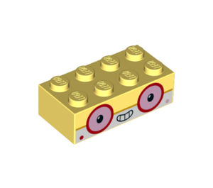 LEGO Helles Hellgelb Backstein 2 x 4 mit Beatsy Gesicht (3001 / 38912)