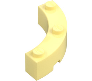 LEGO Bright Light Yellow Brick 4 x 4 Round Corner (Wide with 3 Studs) (48092 / 72140)