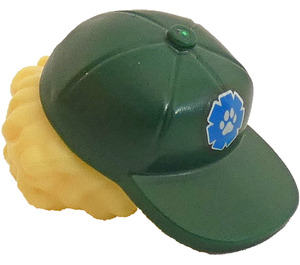 LEGO Bright Light Yellow Bushy Hair with Dark Green Cap with Rescue Animal Logo (101022)