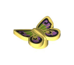 LEGO Helles Hellgelb Butterfly (Smooth) mit Purple (80674 / 101531)