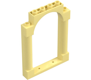 LEGO Klar Ljusgul Dörr Karm 1 x 6 x 7 med Båge (40066)