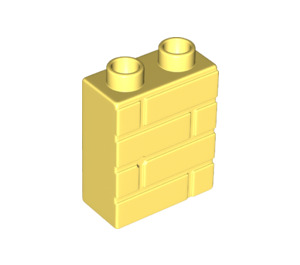 LEGO Jaune clair brillant Duplo Brique 1 x 2 x 2 avec Brique mur Modèle (25550)