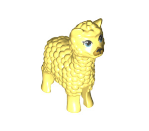 LEGO Giallo chiaro brillante Llama con Verde Occhi e Gold Bocca (66221 / 66601)