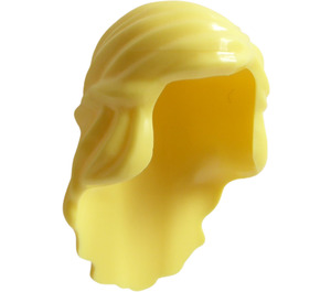 LEGO Bright Light Yellow Mid-Length Hair with 2 Braids Tied at Back (59363)