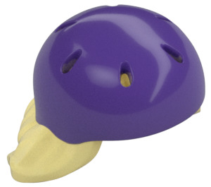 LEGO Jaune Clair Brillant Cheveux Mi-Longs avec Dark Violet Des sports Casque (76416)