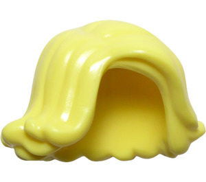 LEGO Bright Light Yellow Mid-Length Hair with Parting and Curled Up at Ends (20877)