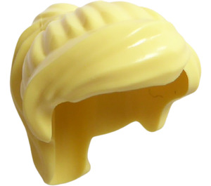 LEGO Giallo chiaro brillante Capelli di media lunghezza con Coda di cavallo e Lungo Frange (18227 / 87990)