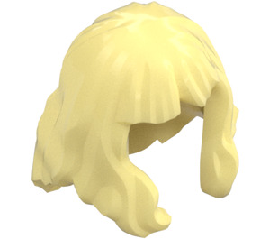 LEGO Bright Light Yellow Mid-Length Wavy Hair with Long Bangs (37697 / 80675)