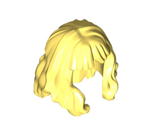 LEGO Helder Lichtgeel Midden lengte Golvend Haar met Lang Bangs (37697 / 80675)