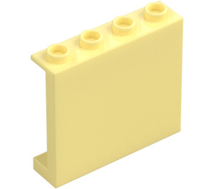 LEGO Klar Ljusgul Panel 1 x 4 x 3 med sidostöd, ihåliga knoppar (35323 / 60581)