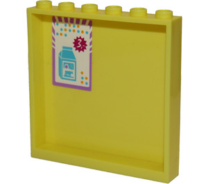 LEGO Bright Light Yellow Panel 1 x 6 x 5 with Milk Carton Sticker (59349)