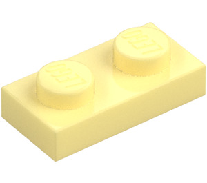 LEGO Klar lys gul Plate 1 x 2 (3023 / 28653)