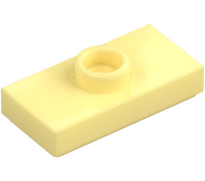 LEGO Bright Light Yellow Plate 1 x 2 with 1 Stud (with Groove and Bottom Stud Holder) (15573 / 78823)