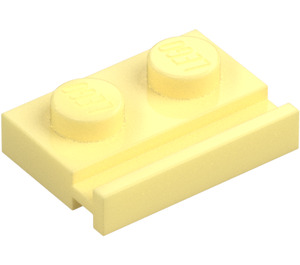 LEGO Helder lichtgeel Plaat 1 x 2 met Deur spoor (32028)