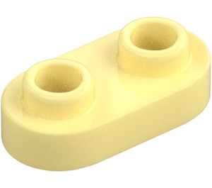 LEGO Bright Light Yellow Plate 1 x 2 with Rounded Ends and Open Studs (35480)