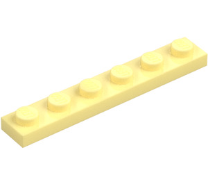 LEGO Klar Ljusgul Platta 1 x 6 (3666)