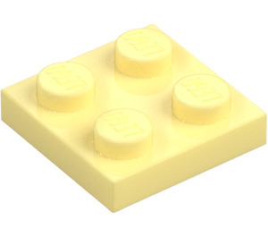 LEGO Helder lichtgeel Plaat 2 x 2 (3022 / 94148)