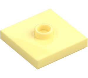 LEGO Helder lichtgeel Plaat 2 x 2 met groef en 1 Midden Nop (23893 / 87580)