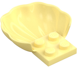 LEGO Bright Light Yellow Plate 2 x 2 with Half Shell (18970)