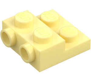 LEGO Kirkkaanvaaleankeltainen Levy 2 x 2 x 0.7 jossa 2 Nupit päällä Sivu (4304 / 99206)