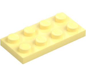 LEGO Klar lys gul Plate 2 x 4 (3020)