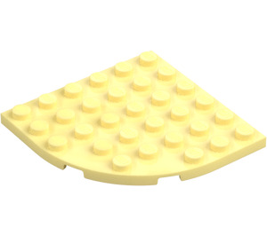 LEGO Amarillo claro brillante Placa 6 x 6 Circular Esquina (6003)