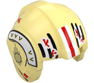 LEGO Jaune Clair Brillant Rebel Pilote Casque avec Blanc et Rouge Marquages (30370 / 104613)