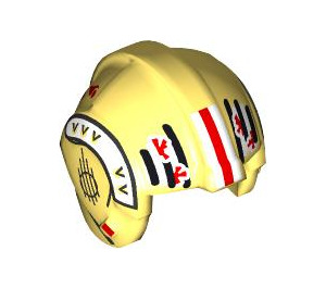 LEGO Helder Lichtgeel Rebel Pilot Helm met Wit en Rood Markings (30370 / 104613)