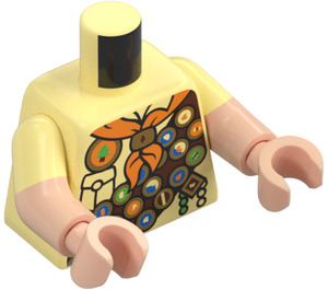 LEGO Klar Ljusgul Russell Minifigur Kropp (973 / 78568)