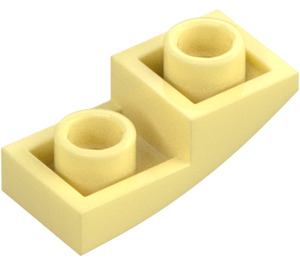 LEGO Bright Light Yellow Slope 1 x 2 Curved Inverted (24201)