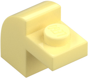 LEGO Helder lichtgeel Helling 1 x 2 x 1.3 Gebogen met Plaat (6091 / 32807)