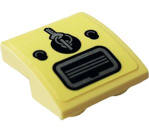 LEGO Bright Light Yellow Slope 2 x 2 x 0.7 Curved Inverted with Ignition Lock Sticker (32803)