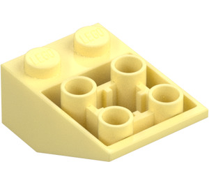 LEGO Klar Ljusgul Backe 2 x 3 (25°) Omvänd utan anslutningar mellan knoppar (3747)