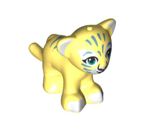 LEGO Bright Light Yellow Tiger Cub with Gray Stripes and Green Eyes (67778 / 67779)