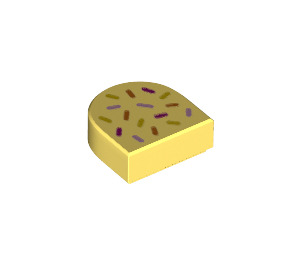 LEGO Bright Light Yellow Tile 1 x 1 Half Oval with Sprinkles (24246 / 67204)