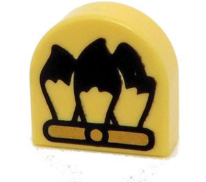 LEGO Bright Light Yellow Tile 1 x 1 Half Oval with Three Dalmatian Tails (24246 / 101989)