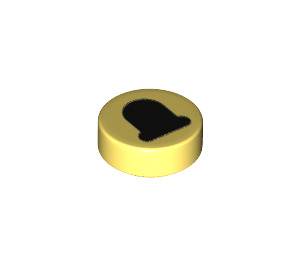 LEGO Bright Light Yellow Tile 1 x 1 Round with Black closed Eye (35380 / 77487)