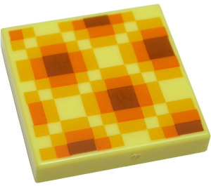 LEGO Klar lys gul Tile 2 x 2 med Minecraft Honeycomb Blokk med Rille (3068 / 76969)