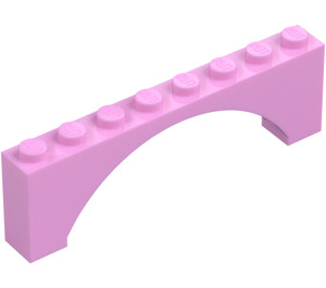 LEGO Bright Pink Arch 1 x 8 x 2 Raised, Thin Top without Reinforced Underside (16577 / 40296)