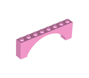 LEGO Bright Pink Arch 1 x 8 x 2 Raised, Thin Top without Reinforced Underside (16577 / 40296)