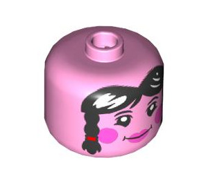 LEGO Rosa brillante Grande Cabeza con Buddha Cara con Pelo Trenzas (79435 / 101515)