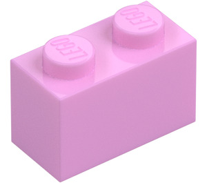 LEGO Fel roze Steen 1 x 2 met buis aan de onderzijde (3004 / 93792)