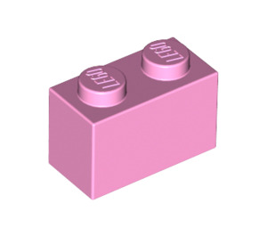 LEGO Leuchtend rosa Backstein 1 x 2 mit Unterrohr (3004 / 93792)