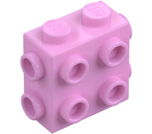 LEGO Leuchtendes Rosa Stein 1 x 2 x 1.6 mit Seite und Ende Noppen (67329)