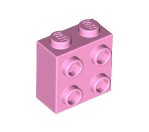 LEGO Leuchtend rosa Backstein 1 x 2 x 1.6 mit Bolzen auf Eins Seite (1939 / 22885)