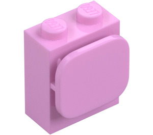 LEGO Leuchtendes Rosa Stein 1 x 2 x 2 mit Papier / Photo Halter (37452)