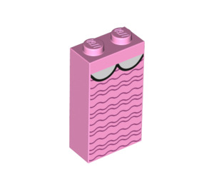 LEGO Fel roze Steen 1 x 2 x 3 met Eleven's Dress en Wit Collar (22886 / 96940)