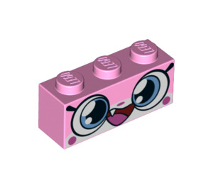 LEGO Leuchtend rosa Backstein 1 x 3 mit Groß Smile (3622 / 38294)