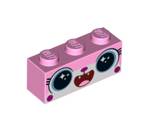 LEGO Rose Pétant Brique 1 x 3 avec Chat Face 'Disco Kitty' (3622 / 65678)